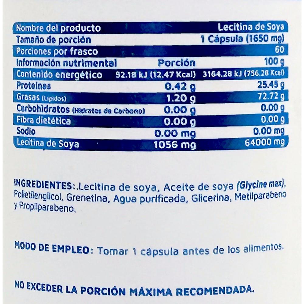 Foto 3 pulgar | Lecitina De Soya 60 Cápsulas Vidanat