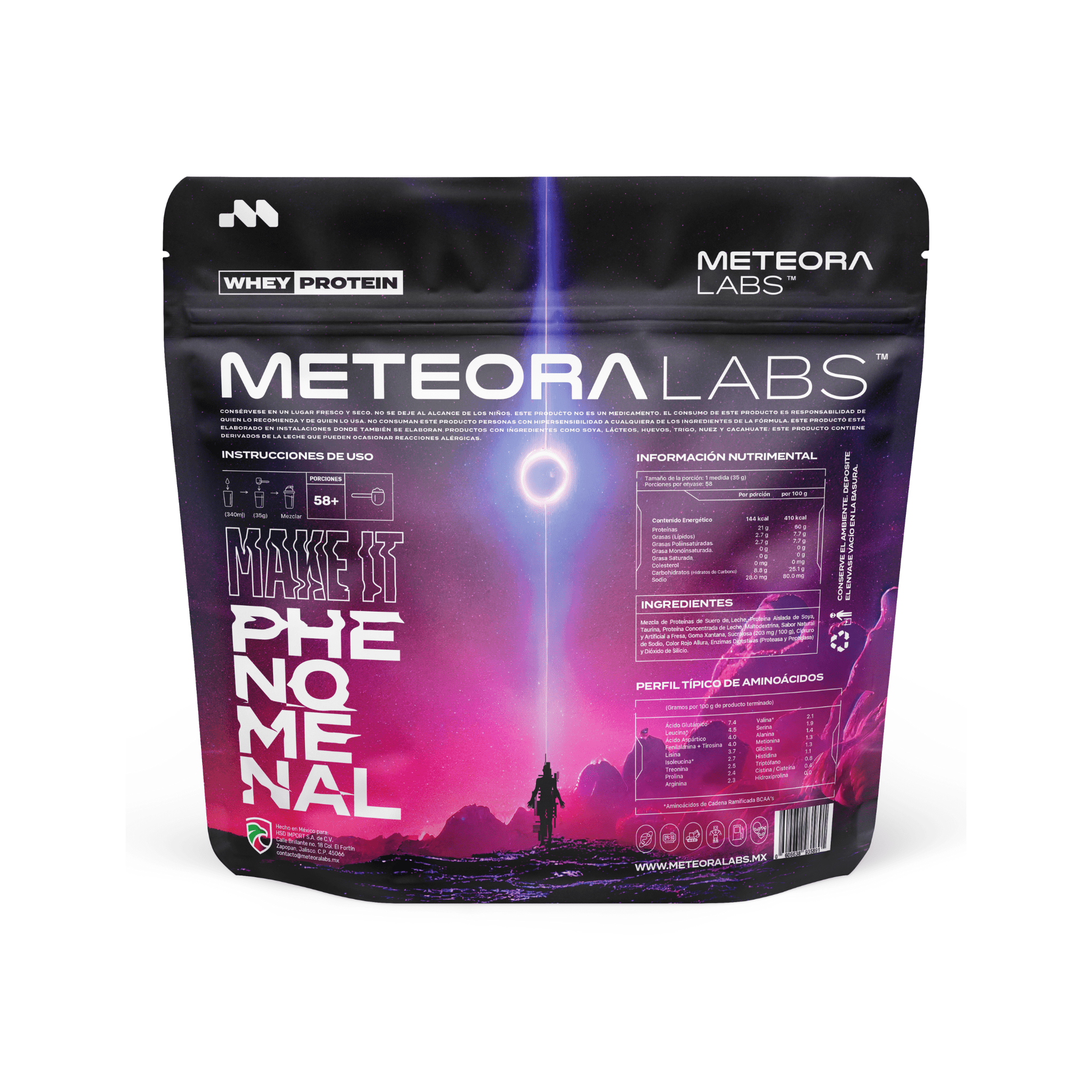 Foto 3 pulgar | Proteína de Suero Meteora Labs Astro Whey Fresas con Crema 21 g por Porción Aminoácidos Esenciales