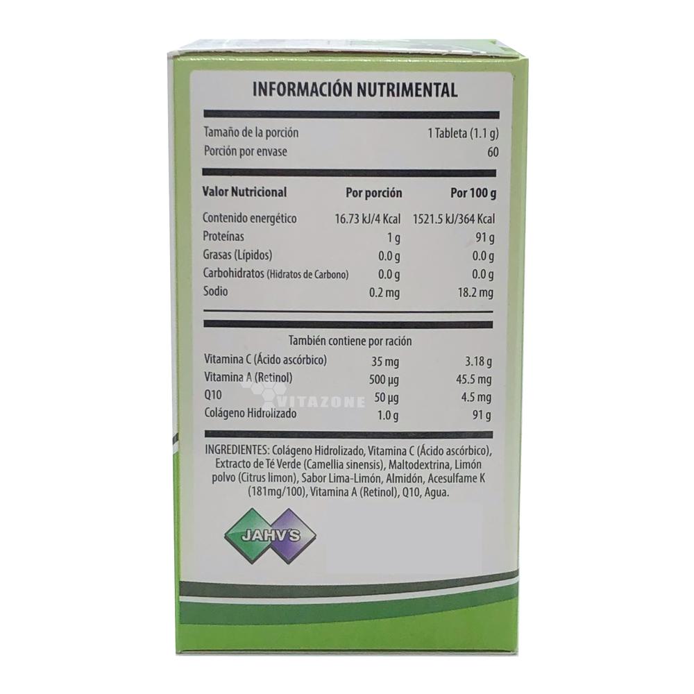 Foto 2 | Colágeno Hidrolizado Sabor Té Verde 60 Tabletas Jahv's
