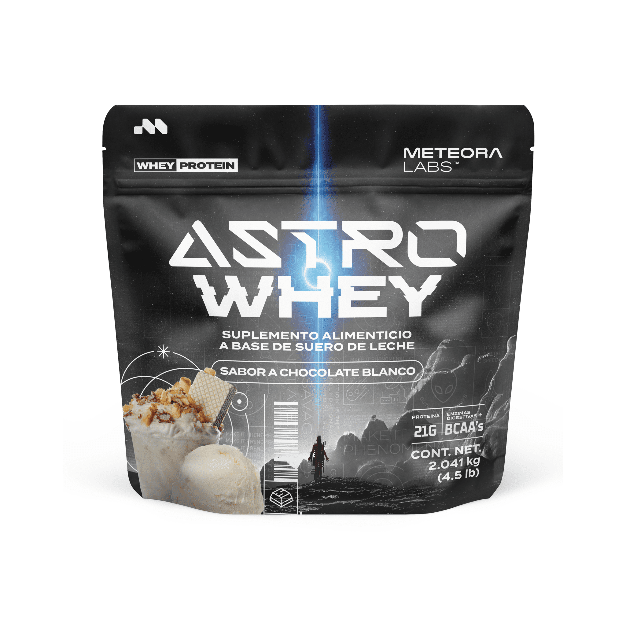 Foto 2 pulgar | Proteína de Suero Meteora Labs Astro Whey Chocolate Blanco 21g por Porción Aminoácidos Esenciales