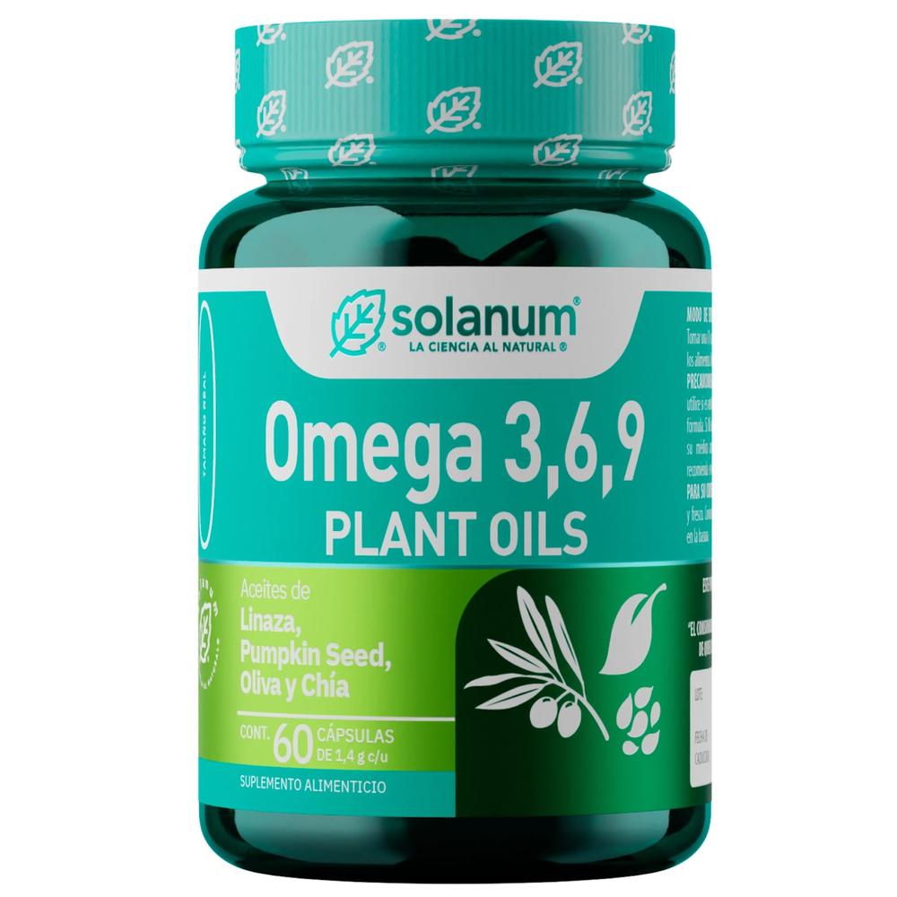 Foto 2 pulgar | Omega 3, 6 Y 9 Plants Oil Solanum 60 Cápsulas