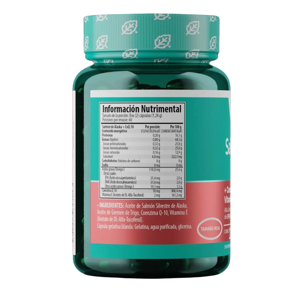 Foto 2 | Omega 3 Salmón De Alaska, Vitamina E Y Coq10 120 Cápsulas Solanum
