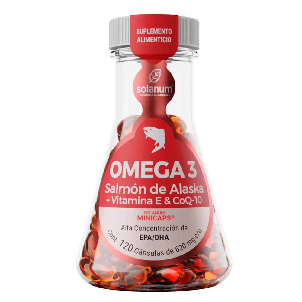 Foto 8 pulgar | Omega 3 Salmón De Alaska, Vitamina E Y Coq10 120 Cápsulas Solanum