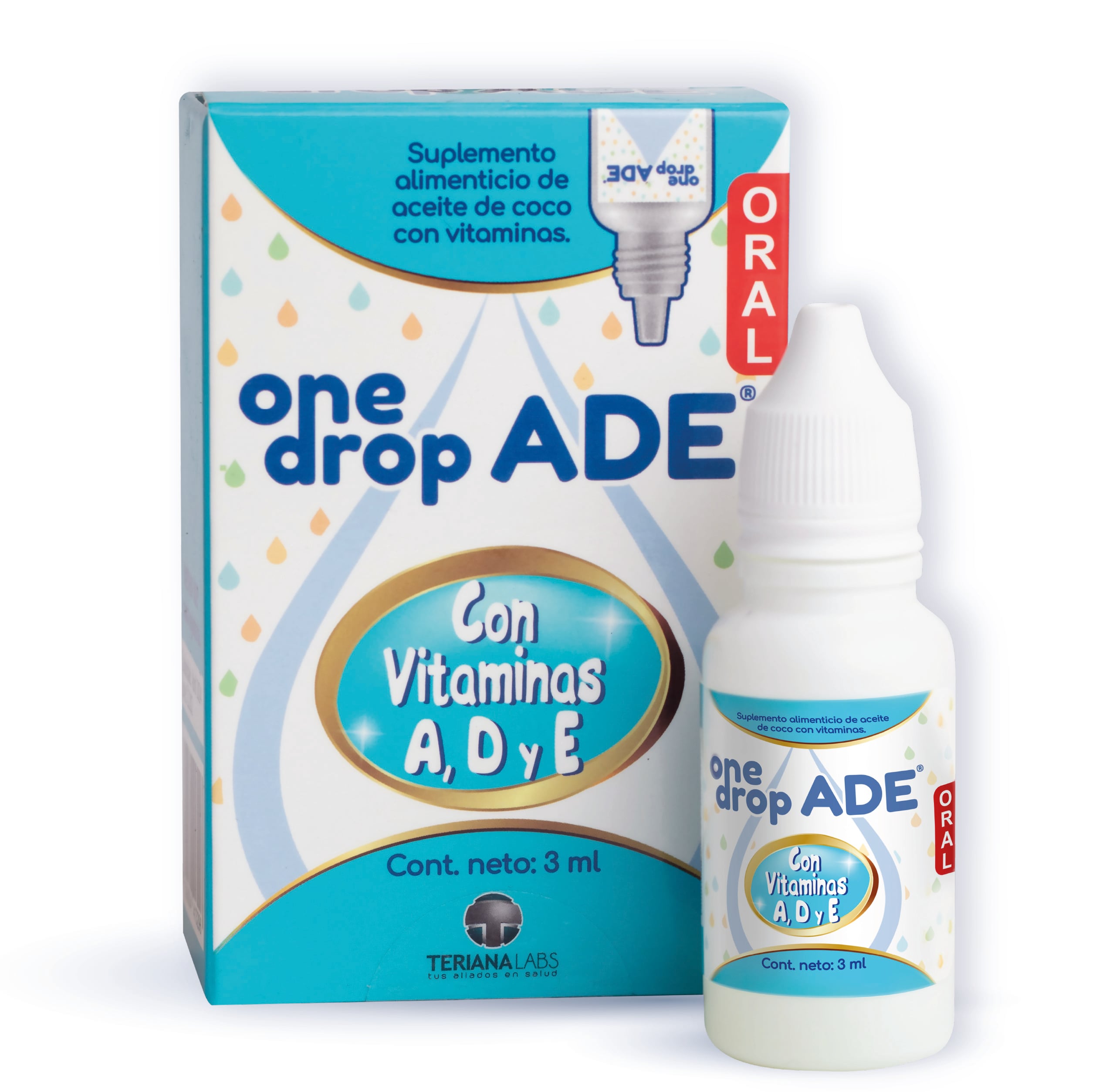 Vitamina Onedrop Ade Frasco 3 Ml. Ingredientes Naturales. $350