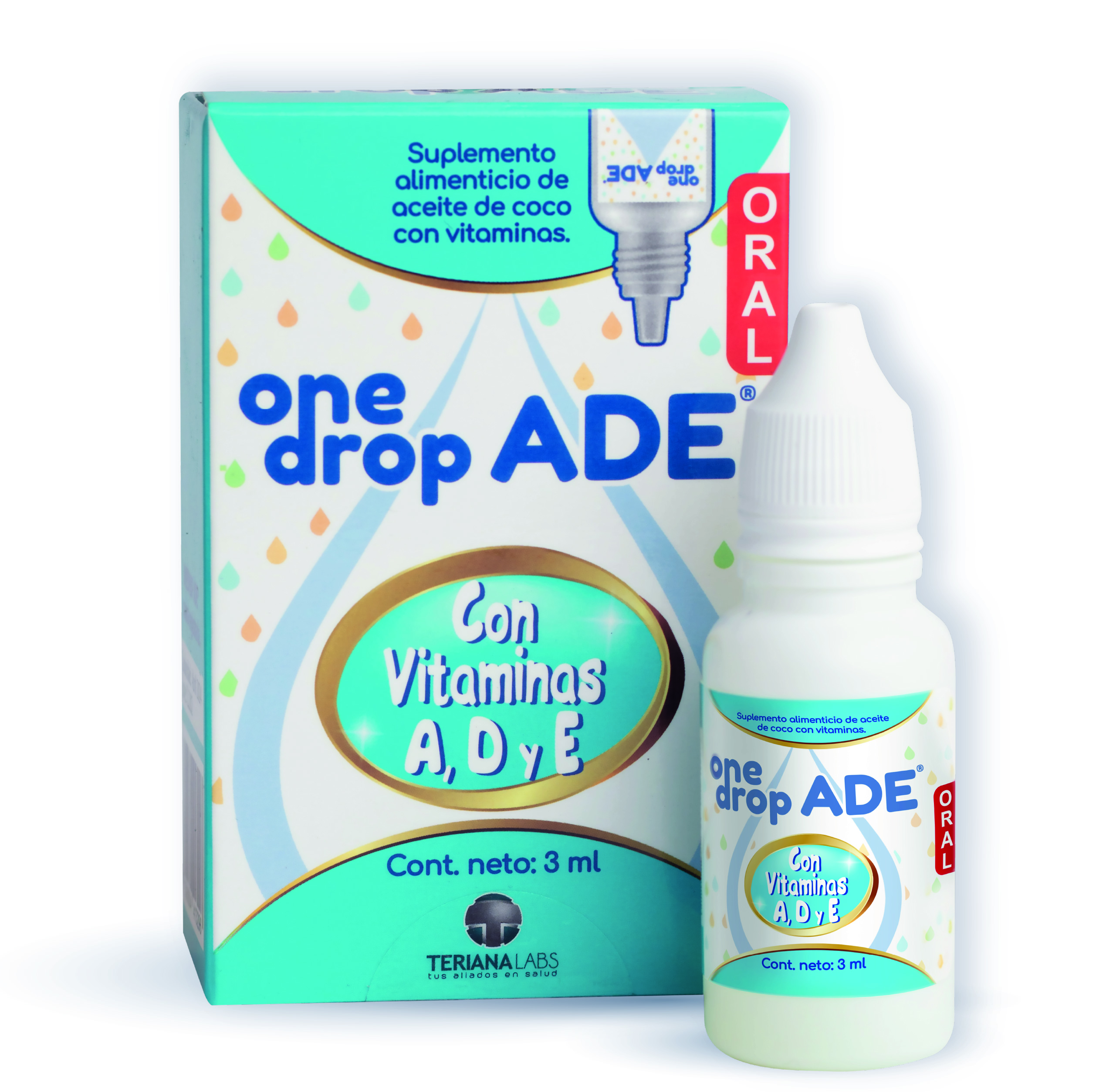 Vitamina Onedrop Ade Frasco 3 Ml. Ingredientes Naturales.