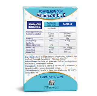 Foto 2 | Vitamina Onedrop Ade Frasco 3 Ml. Ingredientes Naturales.