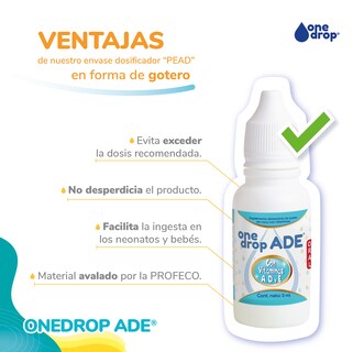 Foto 3 | Vitamina Onedrop Ade Frasco 3 Ml. Ingredientes Naturales.