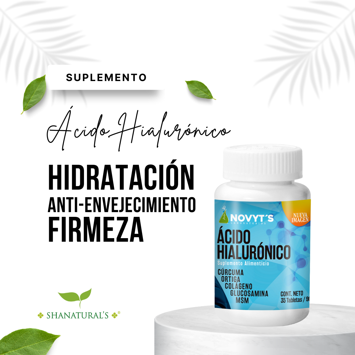 Foto 5 pulgar | Suplemento Alimenticio Shanaturals Ácido Hialurónico