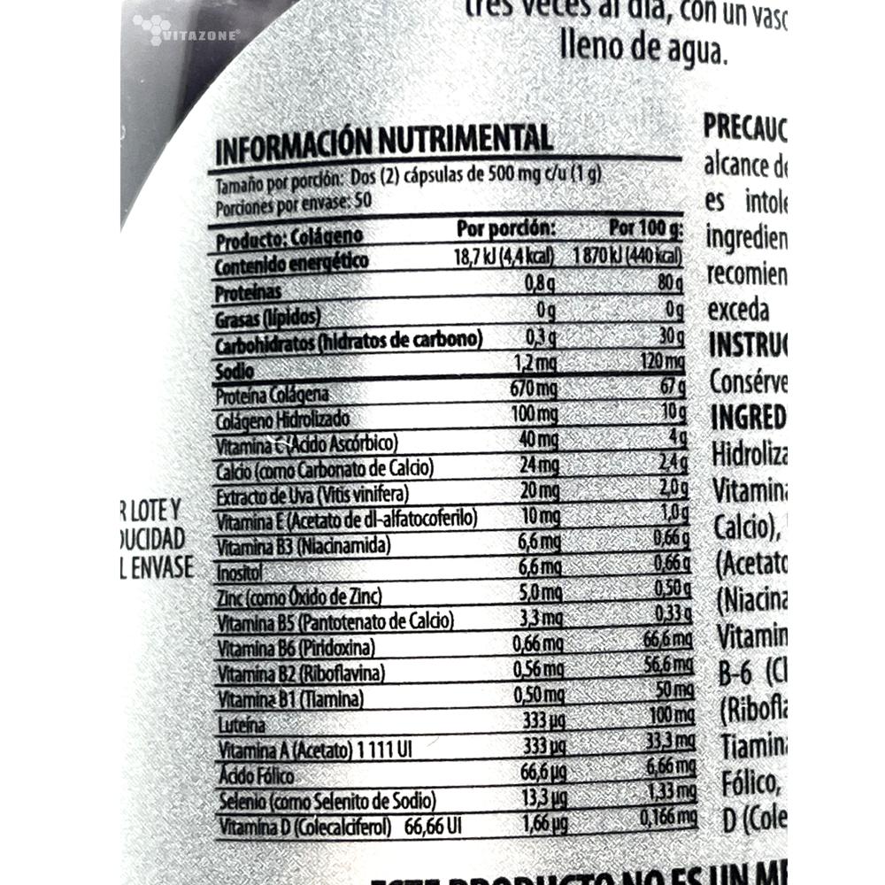 Foto 3 pulgar | Colágeno con Extracto de Uva Solanum 100 Cápsulas