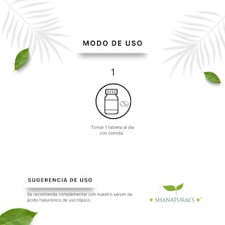 Foto 5 | Suplemento Alimenticio Shanatural's con Ácido Hialurónico 30 Tabletas
