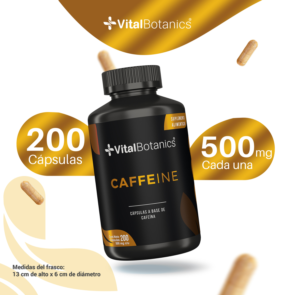 Foto 4 pulgar | Suplemento AlimenticioVITALBOTANICS a Base de Cafeina 200 Cápsulas