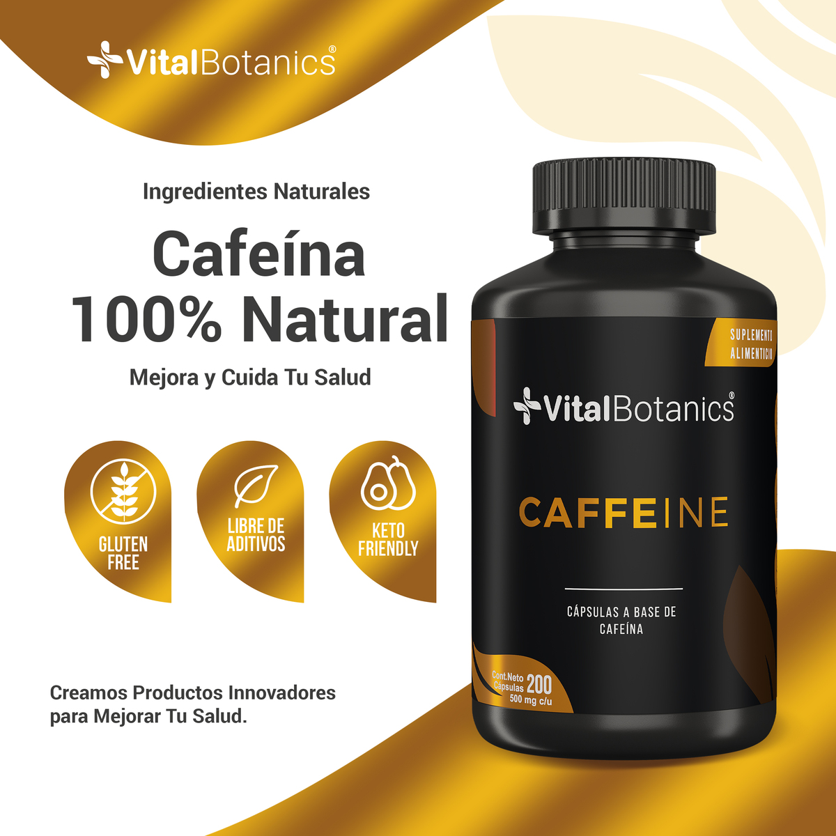Foto 5 | Suplemento AlimenticioVITALBOTANICS a Base de Cafeina 200 Cápsulas