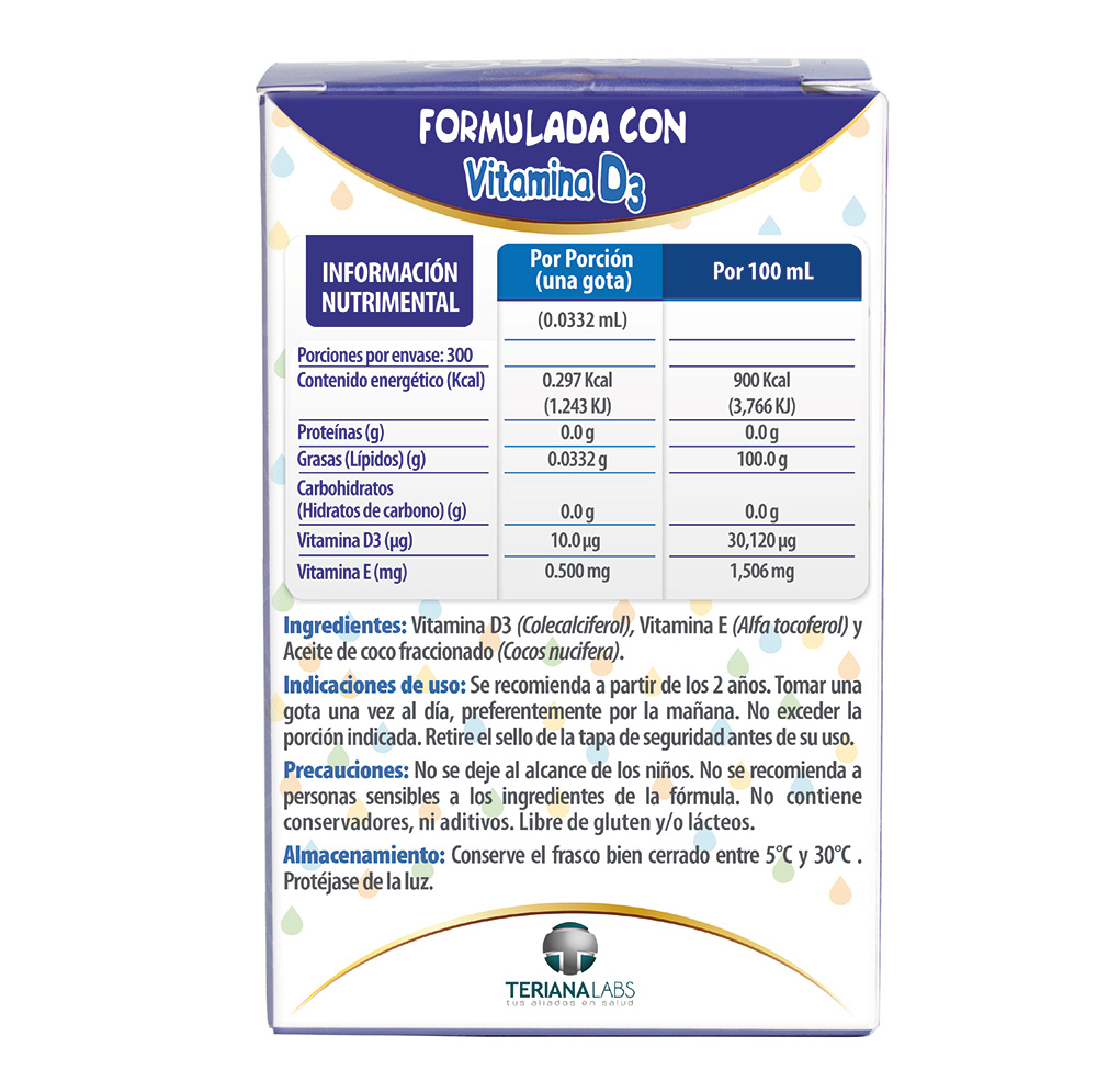 Foto 3 pulgar | Vitamina D3 Onedrop Frasco 10 ML 400 UI Ingredientes Naturales