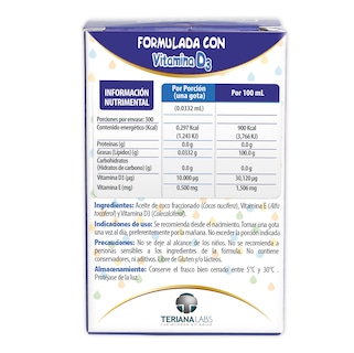 Foto 2 | Vitamina D3 Onedrop Frasco 10 ML 400 UI Ingredientes Naturales