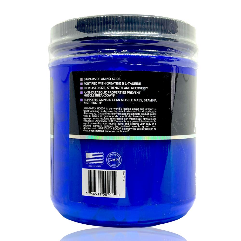 Foto 4 pulgar | Suplemento Amino Max 8000 325 Tabletas Gaspari Nutrition GNAMINOMAX8000 color Azul Aminoácidos