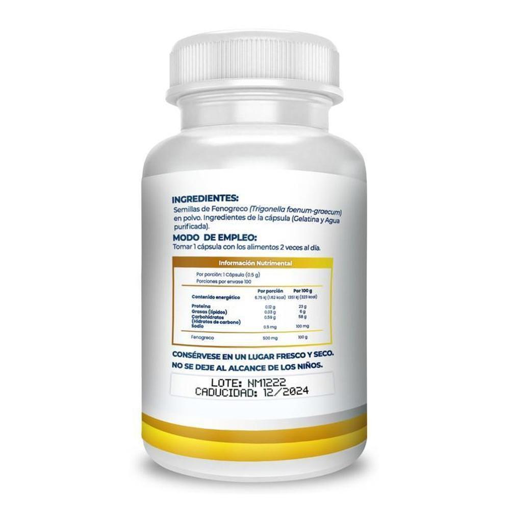 Foto 3 pulgar | Suplemento Alimenticio Naima Lab Fenogreco 100 Cápsulas de 500 MG