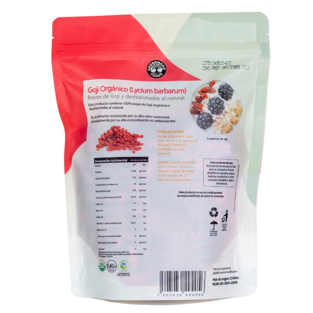Foto 3 pulgar | Bayas de Goji Orgánicas Savernake Foods Superfood 250 g