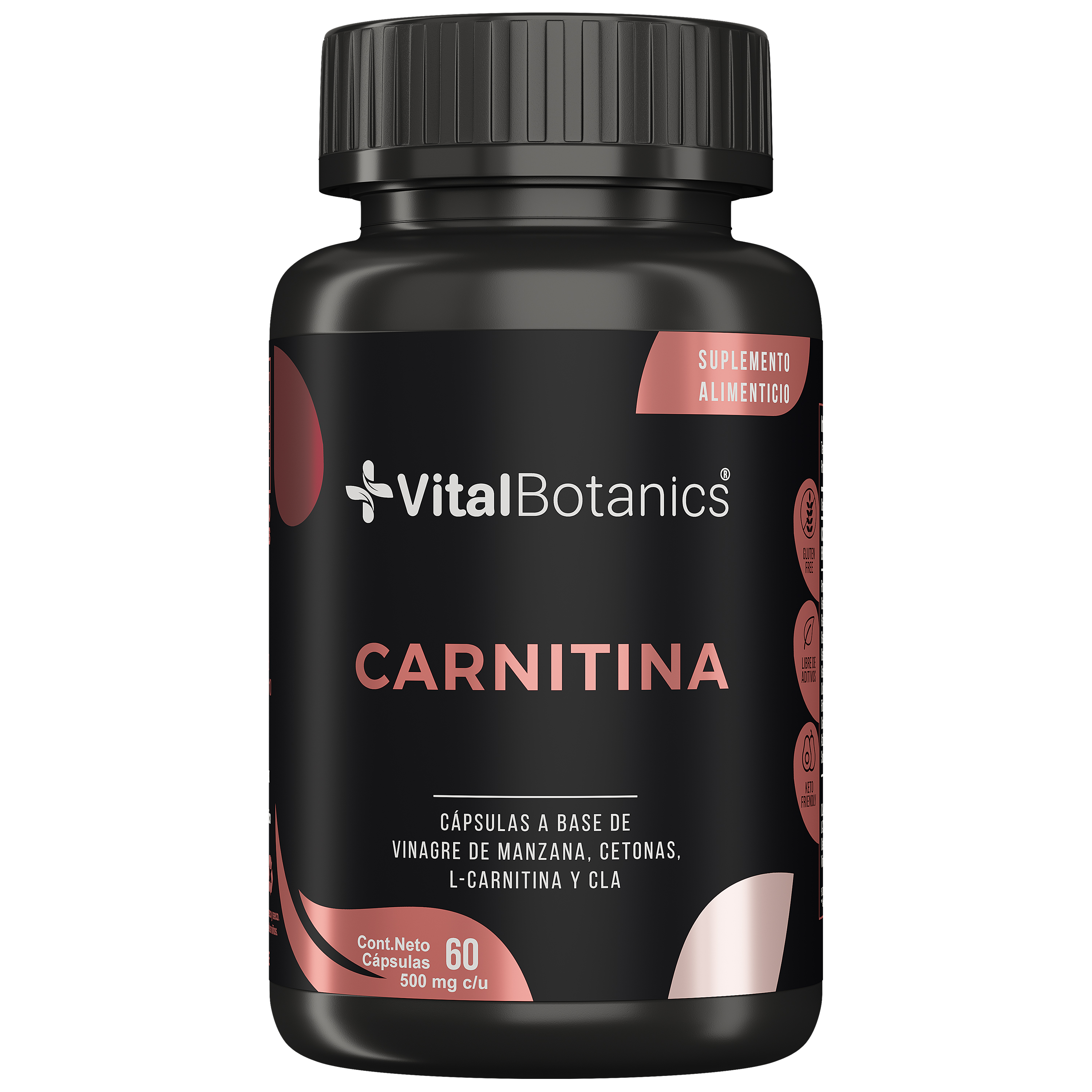 Foto 2 pulgar | Cla + L-carnitina + Cetonas + Vinagre De Manzana Con 60 Caps