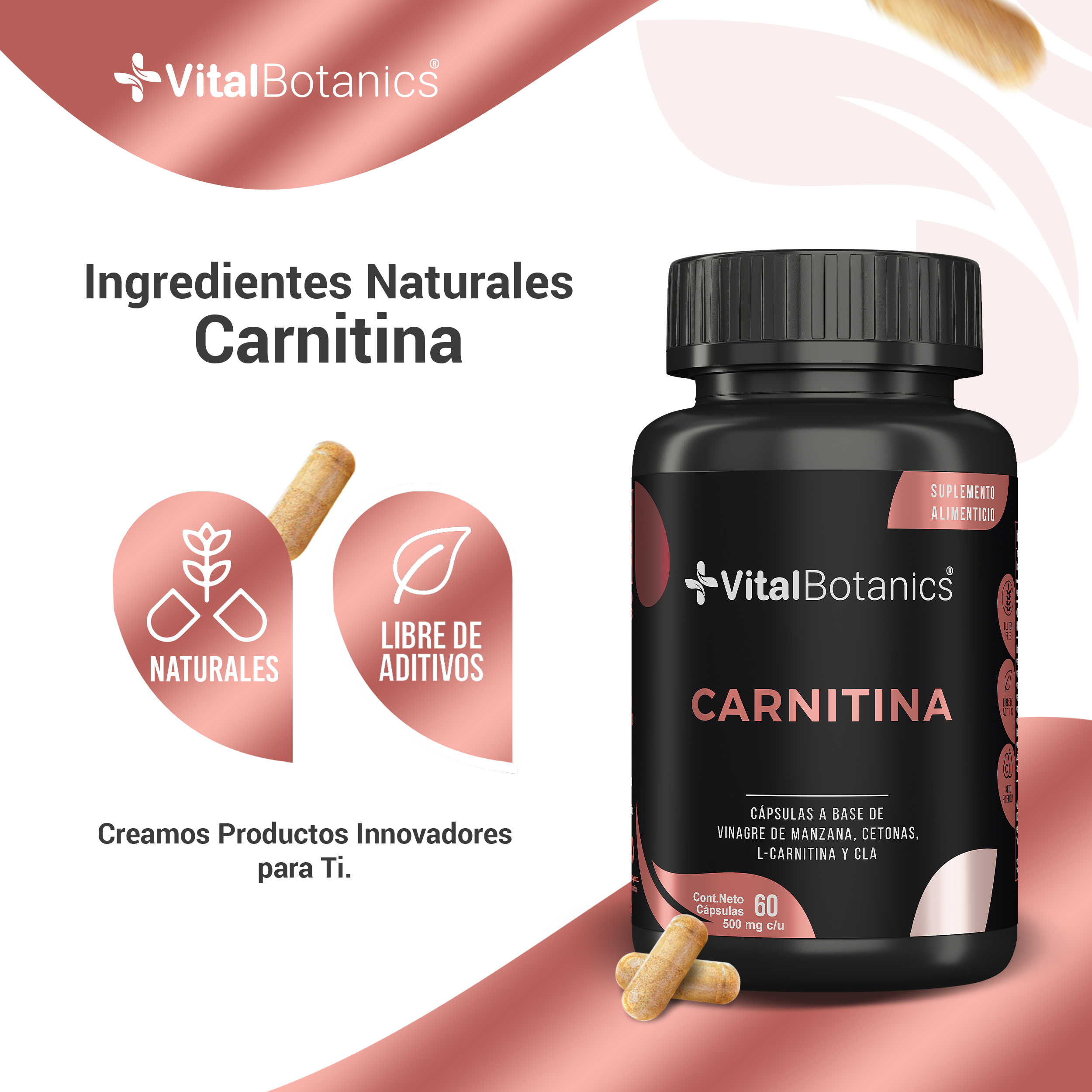 Foto 5 pulgar | Cla + L-carnitina + Cetonas + Vinagre De Manzana Con 60 Caps