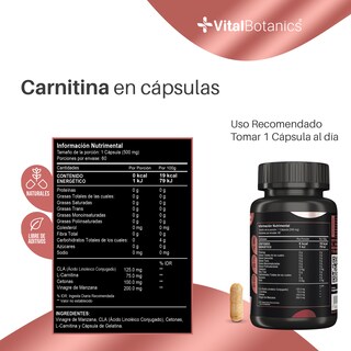 Foto 6 | Cla + L-carnitina + Cetonas + Vinagre De Manzana Con 60 Caps
