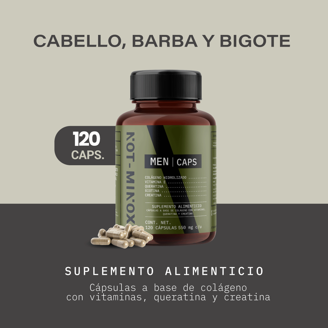 Foto 3 pulgar | Suplemento Alimenticio Not Minox Hombre Cabello Barba Biotina Creatina 120 Cápsulas
