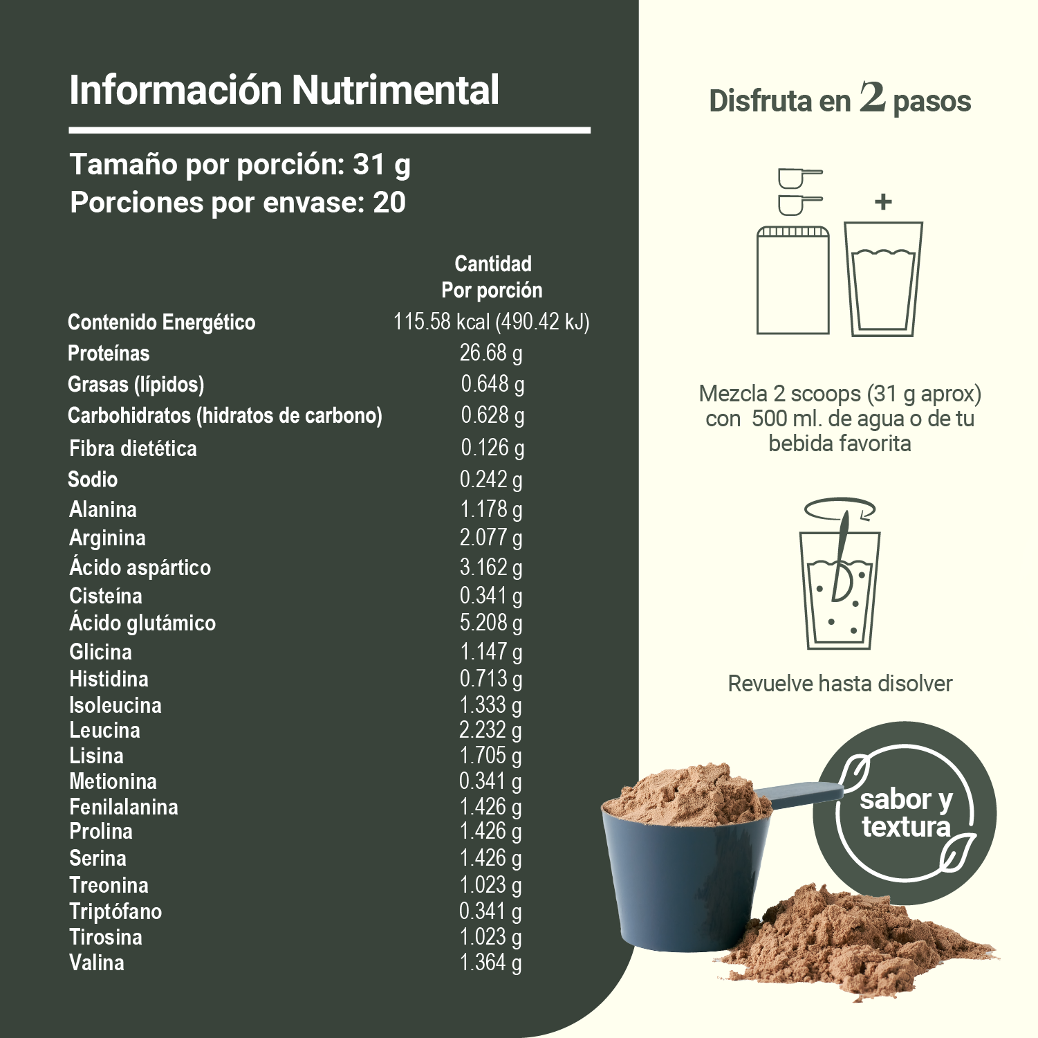Foto 4 pulgar | Proteína Vegana Life 360+ Soya Aminoácidos Chocolate 31g