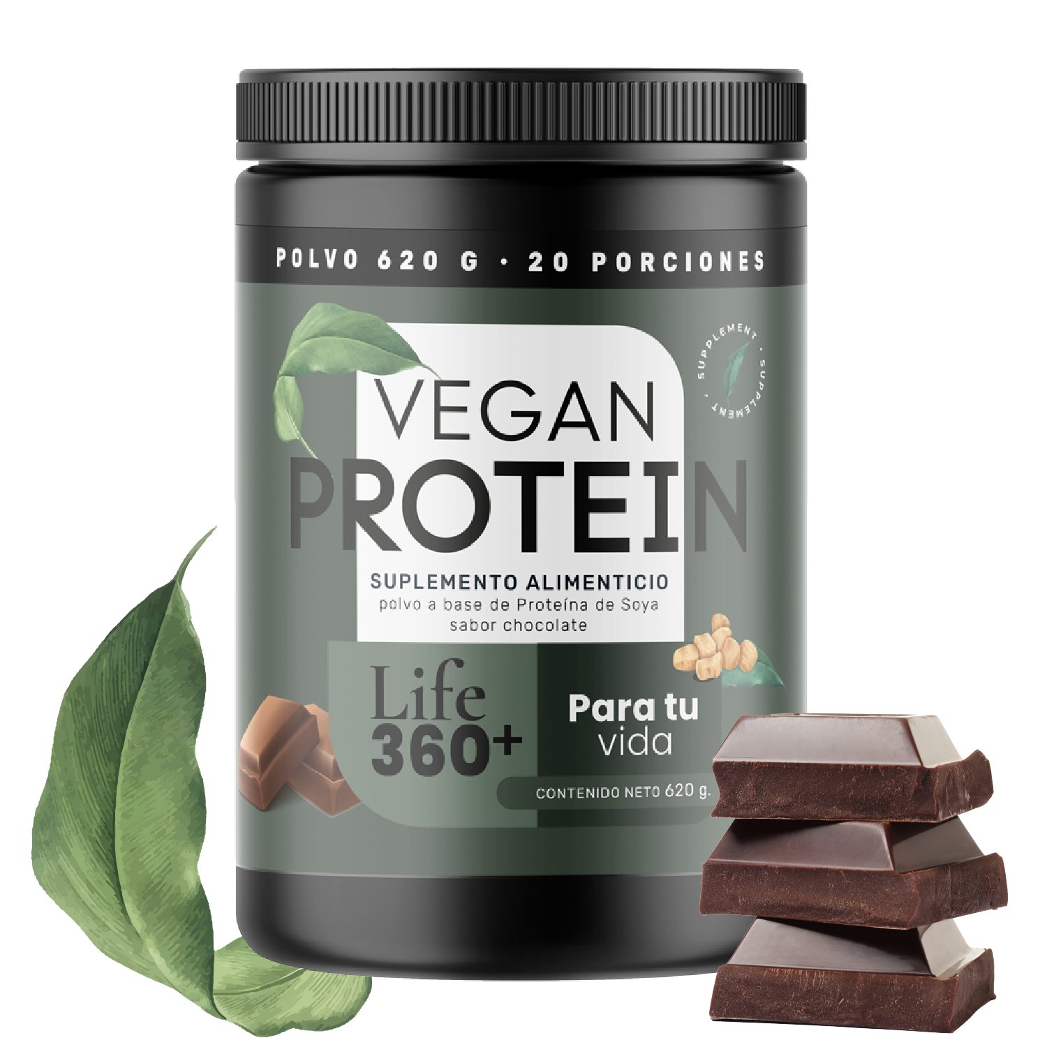 Foto 8 pulgar | Proteína Vegana Life 360+ Soya Aminoácidos Chocolate 31g