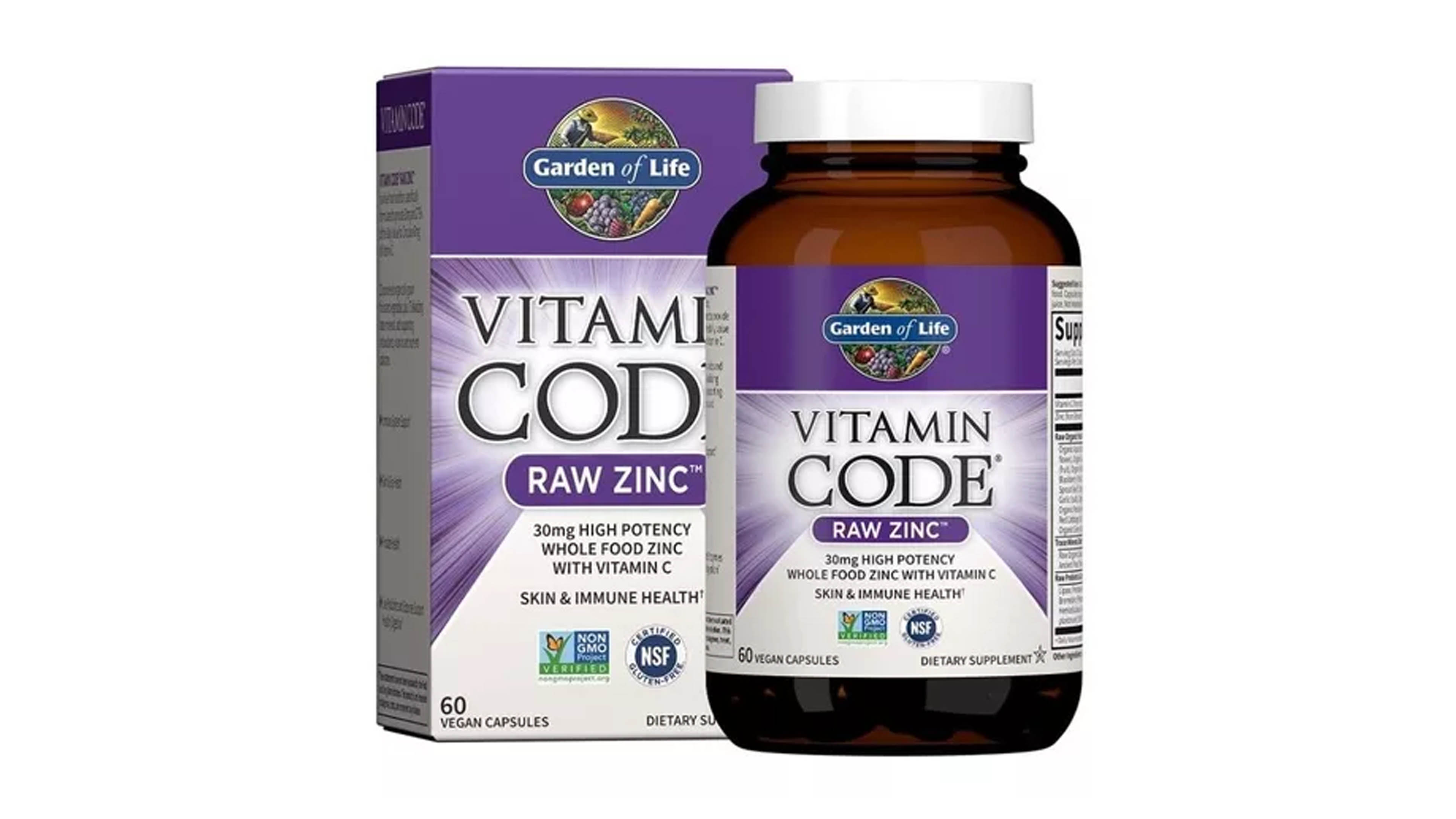 Foto 2 pulgar | Vitamina Code Raw Zinc Garden Of Life + Vitamina C 60 Tabletas