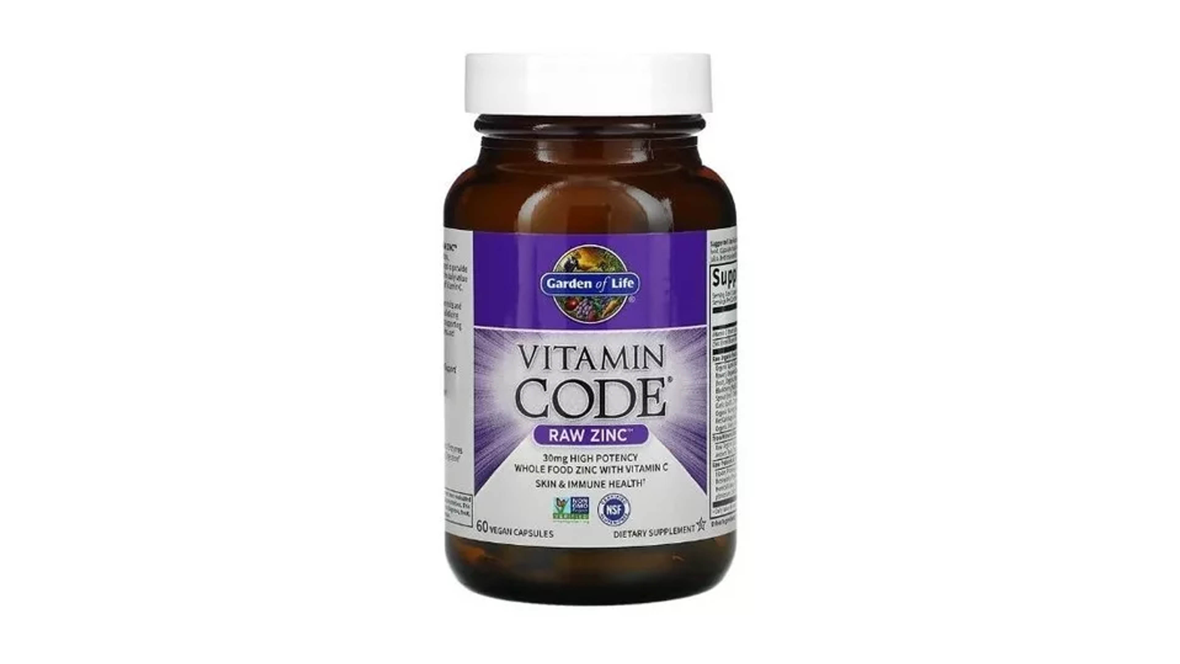 Foto 3 pulgar | Vitamina Code Raw Zinc Garden Of Life + Vitamina C 60 Tabletas