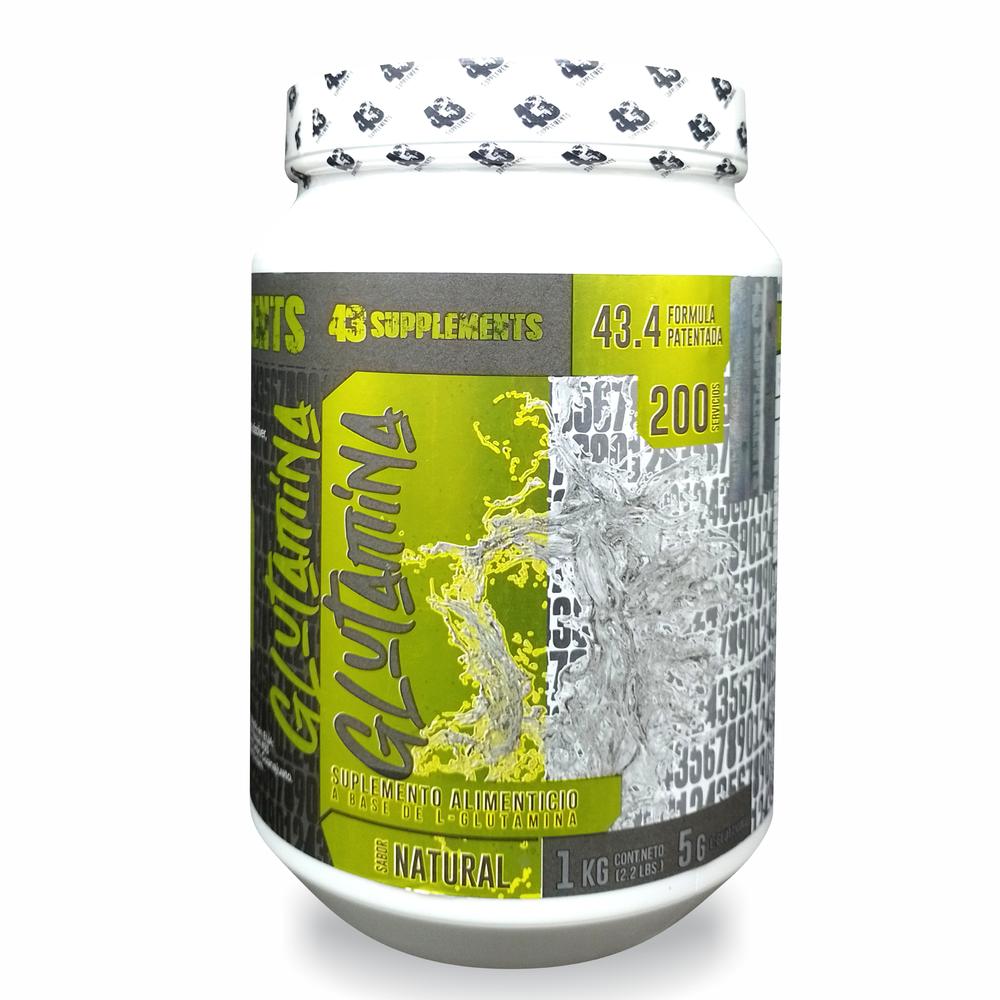Glutamina en Polvo Sin Sabor 1 Kg 43 Supplements