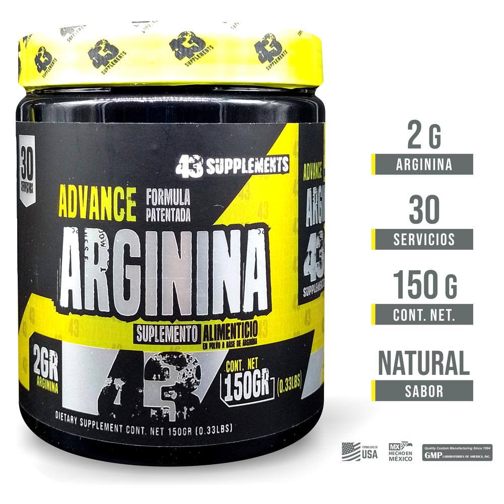 Foto 3 pulgar | Suplemento de Arginina 150 Grs 30 Servicios de 43 Supplements