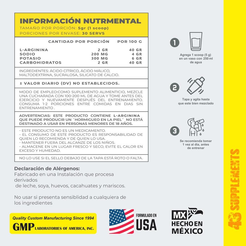 Foto 4 pulgar | Suplemento de Arginina 150 Grs 30 Servicios de 43 Supplements