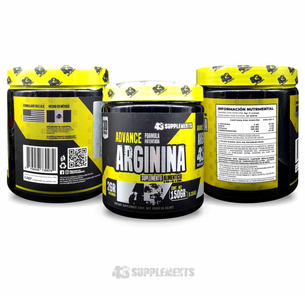 Foto 5 pulgar | Suplemento de Arginina 150 Grs 30 Servicios de 43 Supplements