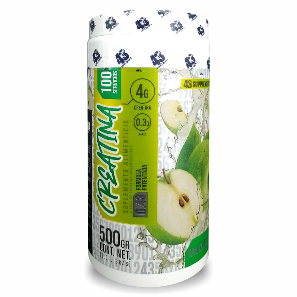 Foto 2 pulgar | Creatina  43 Supplements 500 G Sabor Manzana Verde 100 Servicos