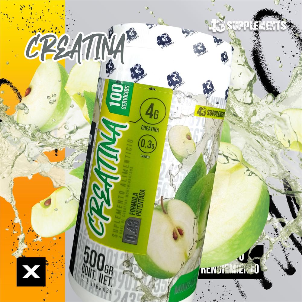 Foto 6 pulgar | Creatina  43 Supplements 500 G Sabor Manzana Verde 100 Servicos