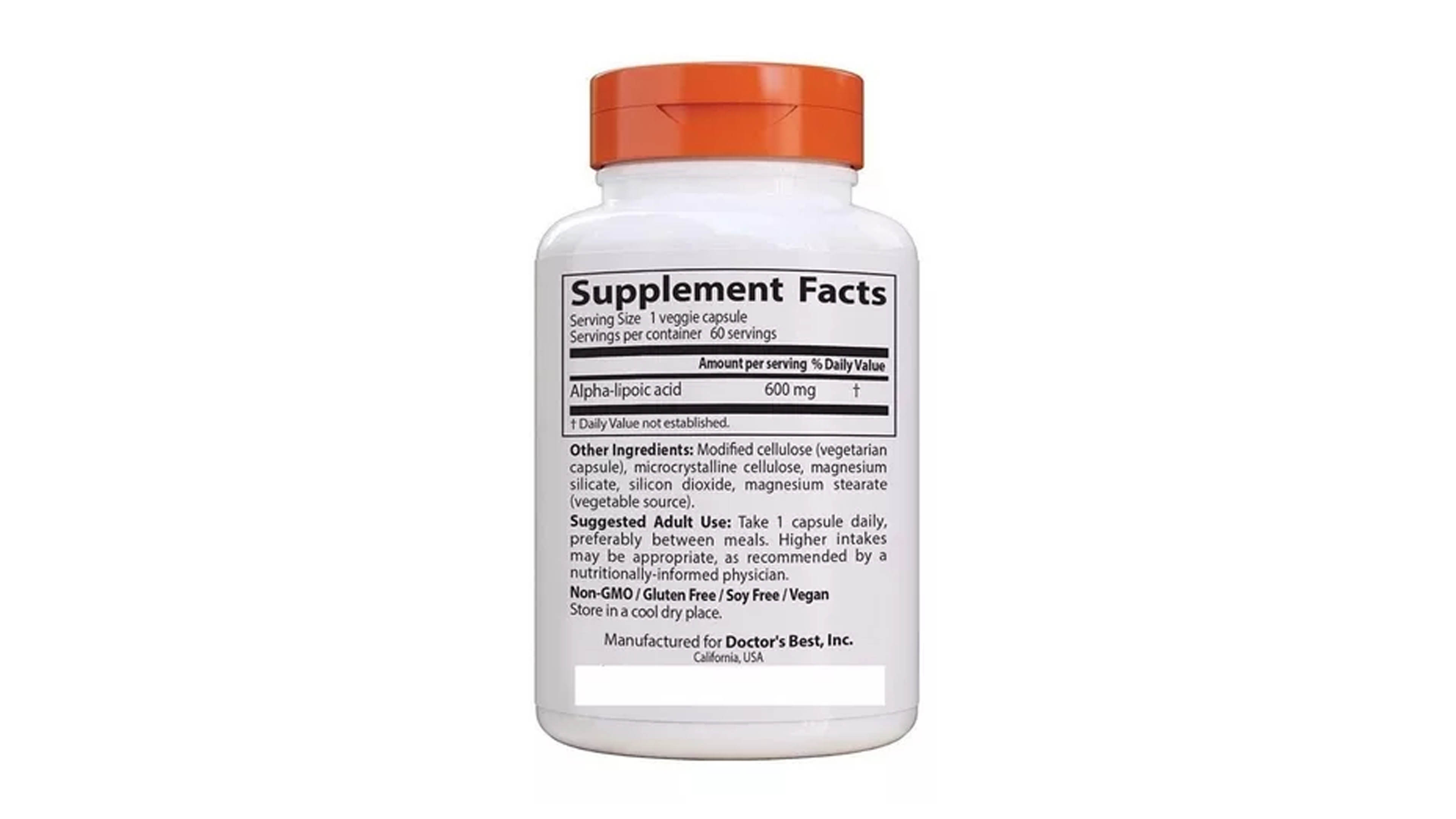 Foto 4 pulgar | Ácido Alfa Lipoico 600 Mg Doctor's Best 60 Cápsulas