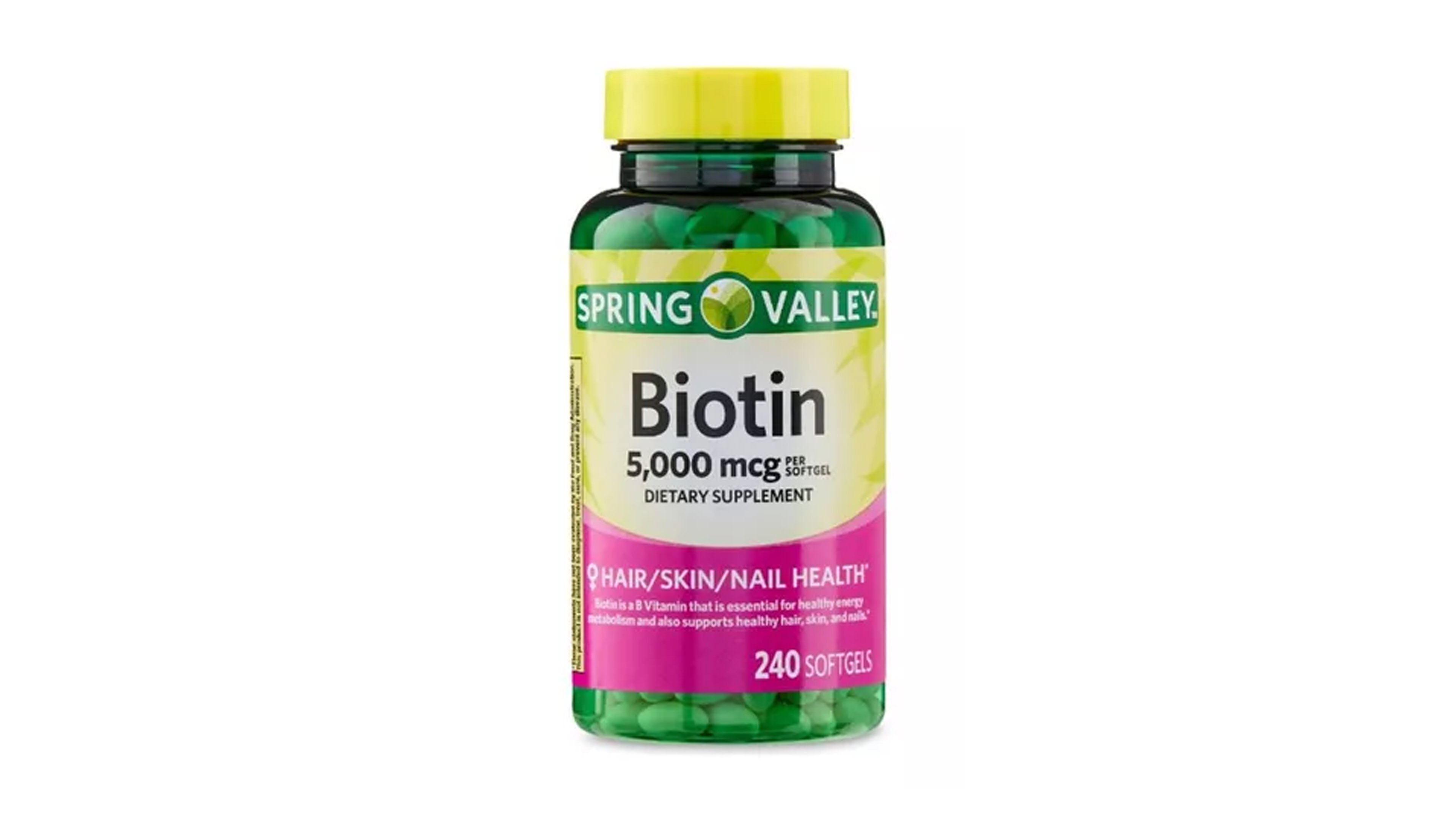 Foto 2 pulgar | Suplemento Alimenticio Spring Valley Biotin 5,000 mg 240 Cápsulas