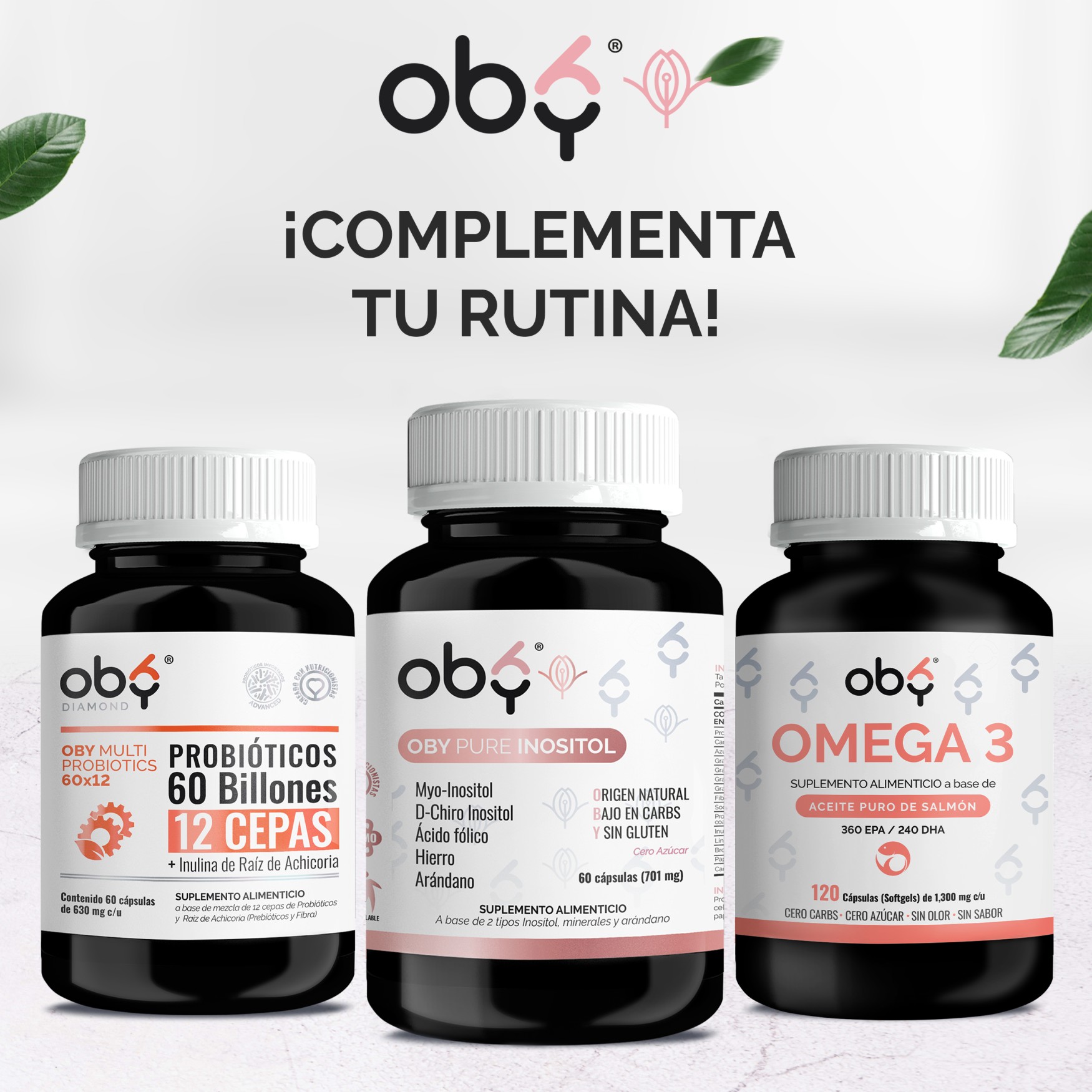 Foto 7 | Suplemento Alimenticio OBY Inositol Puro Myo Inositol y D-chiro 60 Cápsulas para 60 días.