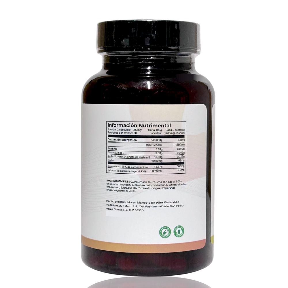 Foto 4 pulgar | Suplemento Alimenticio Alka Balance Curcumina Cúrcuma y Pimienta 60 Cápsulas
