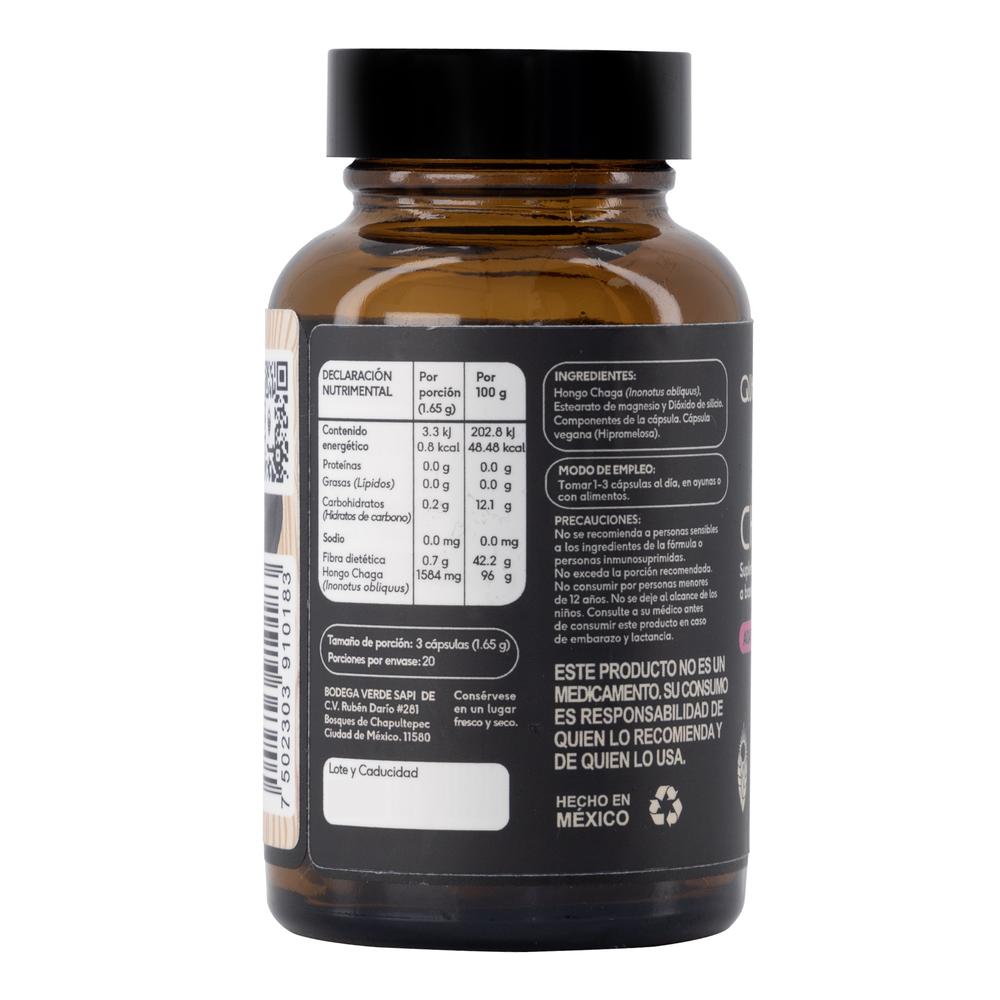 Foto 3 pulgar | Hongo Chaga Quenut Adaptógenos 60 Cápsulas Veganas