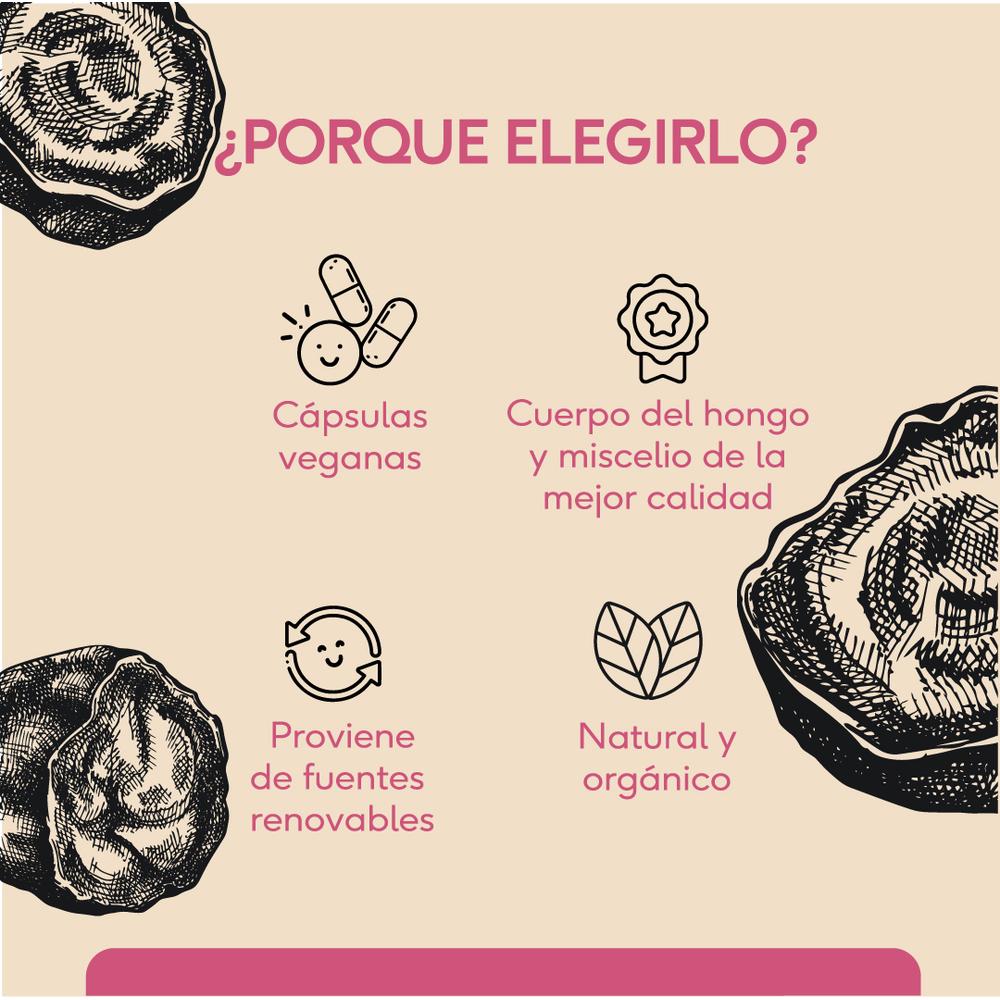 Foto 6 pulgar | Hongo Chaga Quenut Adaptógenos 60 Cápsulas Veganas