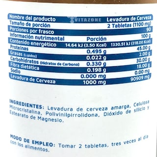 Foto 2 | Suplemento Alimenticio Vidanat Levadura de Cerveza 500 Mg 180 Tabletas