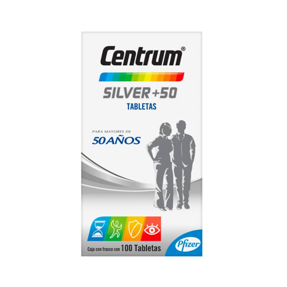 Foto 2 pulgar | Multivitamínico Centrum Silver +50 100 Tabletas