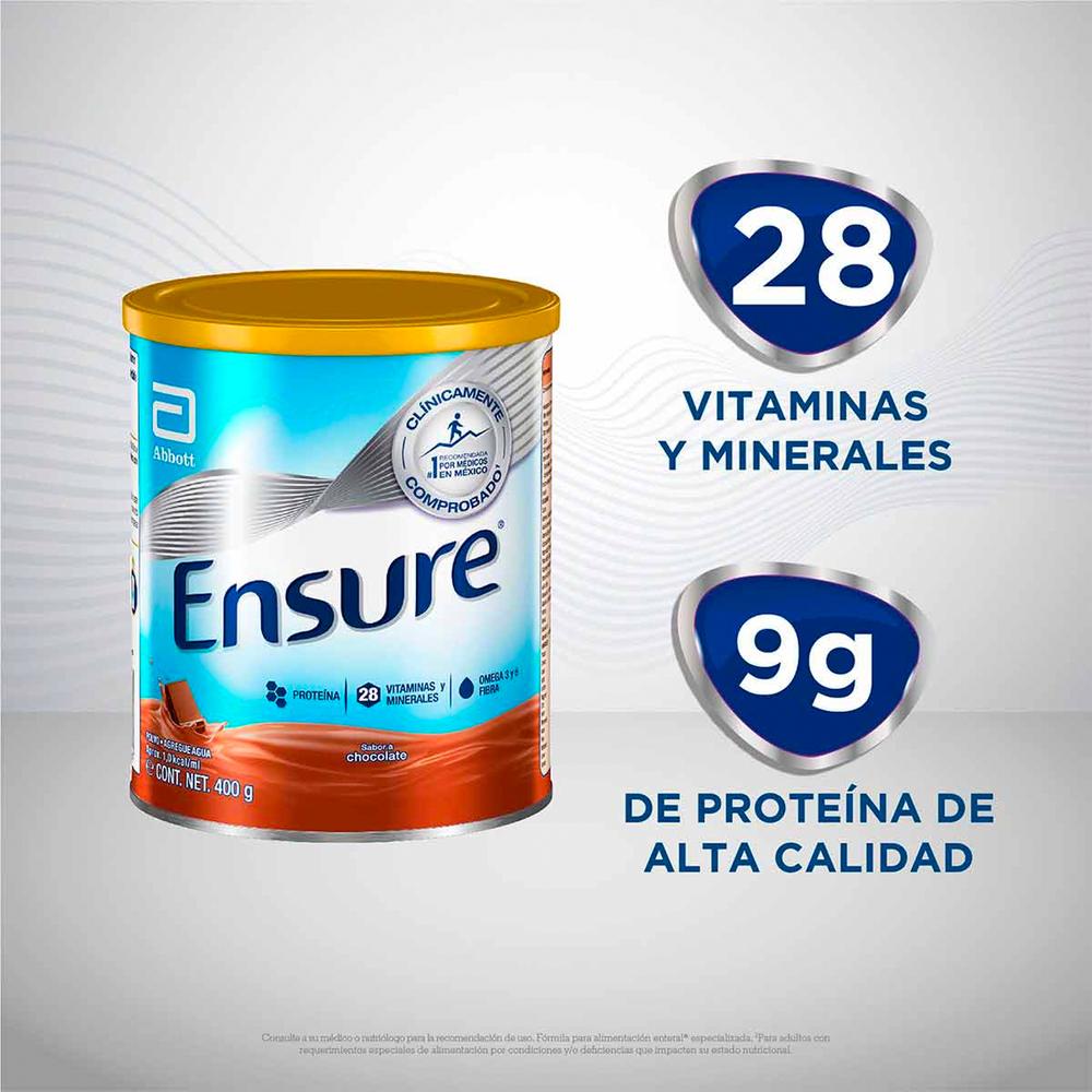 Foto 3 pulgar | Suplemento Alimenticio Ensure Chocolate 400 Gr