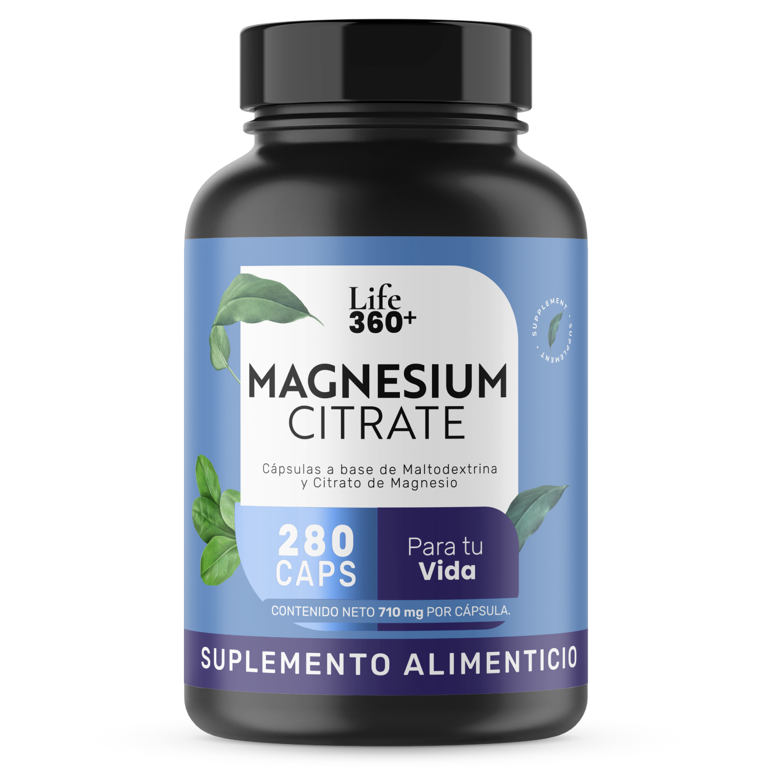 Suplemento Alimenticio Life 360+ Citrato Magnesio 280 Cápsulas