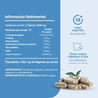 Foto 3 | Suplemento Alimenticio Life 360+ Citrato Magnesio 280 Cápsulas