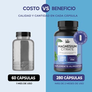 Foto 6 | Suplemento Alimenticio Life 360+ Citrato Magnesio 280 Cápsulas