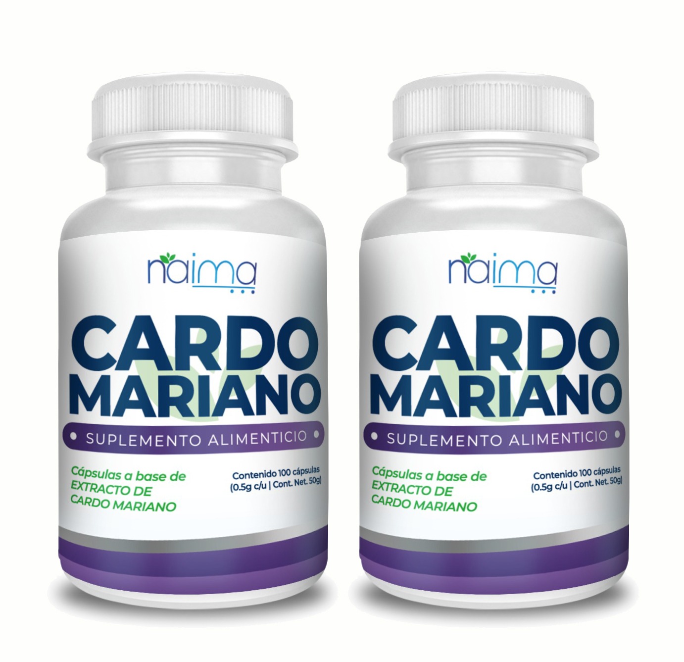 Suplemento Alimenticio Cardo Mariano Naima Lab 2 Frascos 100 Cápsulas en C/U