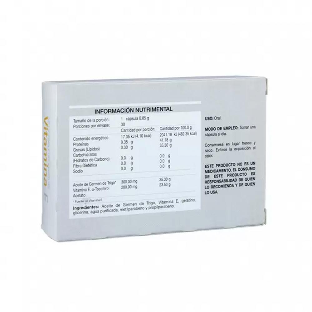 Foto 3 | Suplemento Alimenticio Vitamina E 30 Cápsulas de 850 Mg