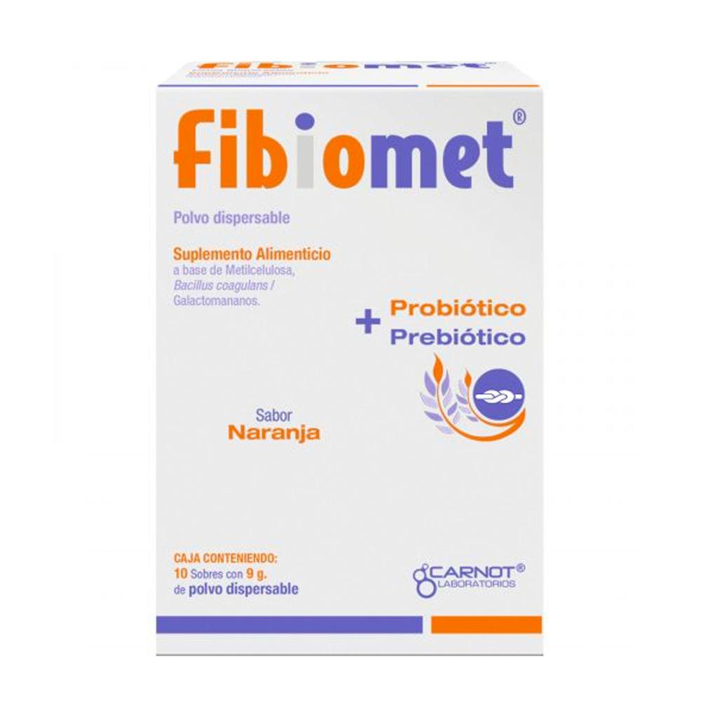 Foto 2 pulgar | Probiótico + Prebiótico Fibiomet Sabor Naranja 10 Sobres de 9 g C/U